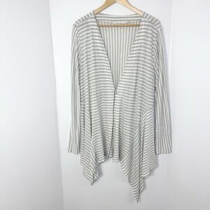 Soft Surroundings Womens Linen Cardigan 2X Asymmetric Handkerchief Hem Light